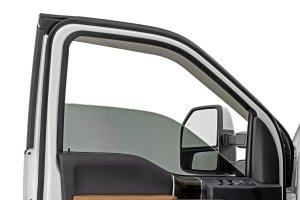 Ford F-150 Side Window Deflectors - Rough Country - Tape On Rain Guard - '17-'24